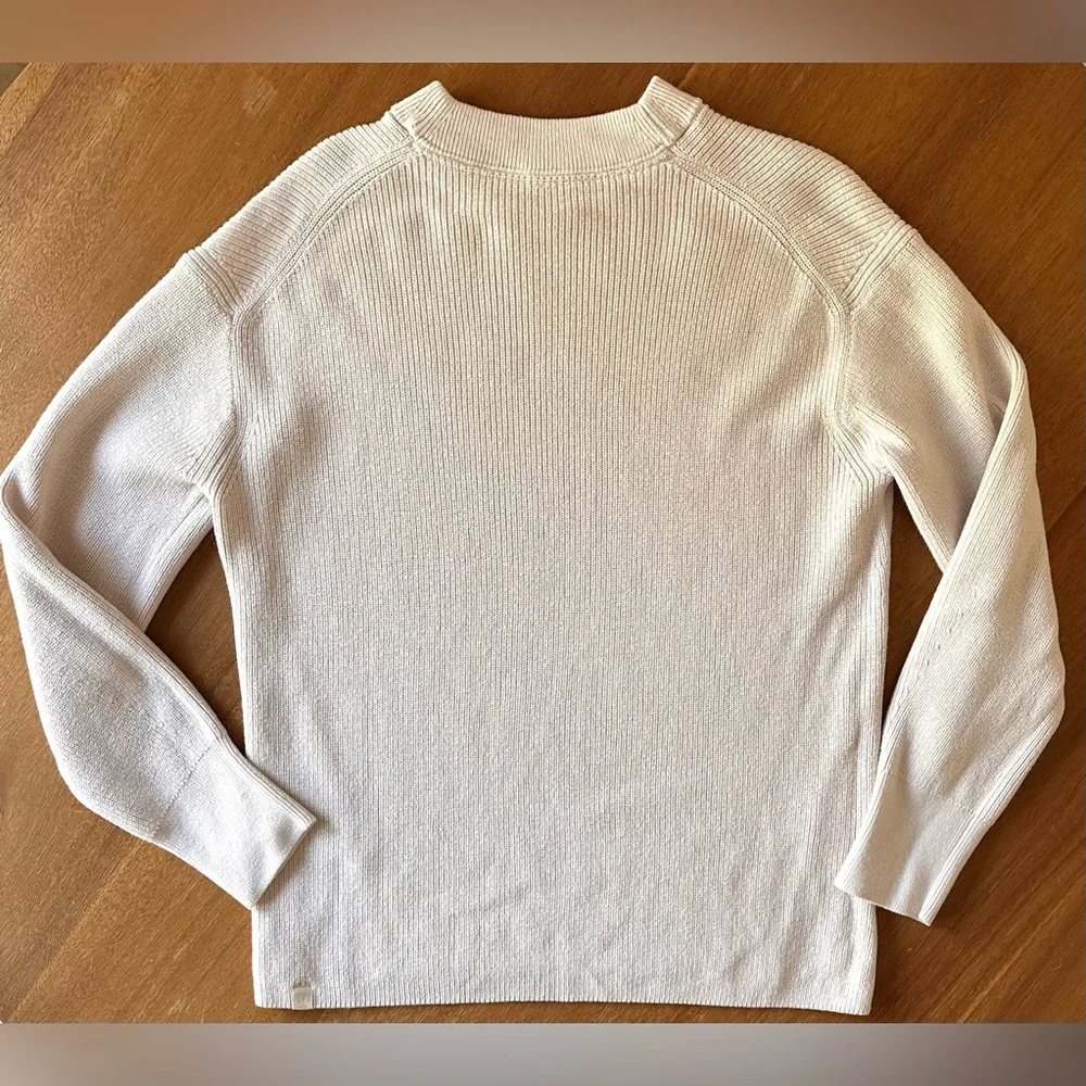Lululemon Merino Wool-Blend Ribbed Crewneck Sweater White Opal Size 4 - Picture 5 of 7